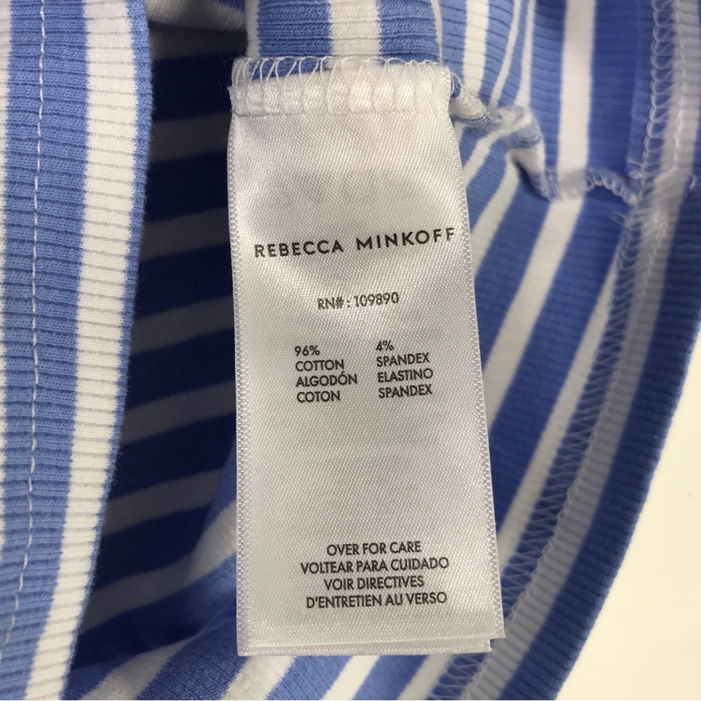 Rebecca Minkoff Puff Sleeve Striped Top, Women's Size S - Blue/White/Orange - Picture 9 of 9